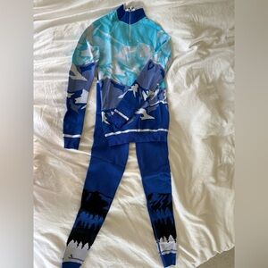 Sweaty Betty ski under layer. Top and bottom sold together. Both small blue